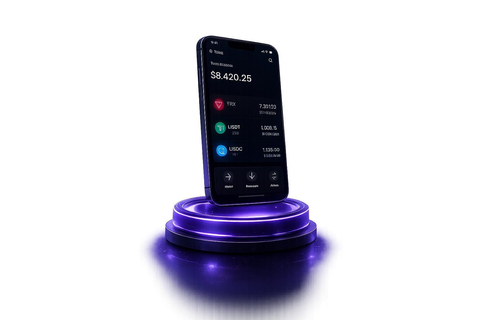 Crypto wallet app on phone